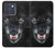 S2823 Noir Loup Bleu Yeux Visage Etui Coque Housse pour Motorola Edge 70