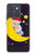 S2849 Mignon Lune Nuit Sleepy Chouette Etui Coque Housse pour Motorola Edge 70