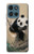 S2210 Peinture Art Panda Fluffy Etui Coque Housse pour Motorola Moto G (2026), G Play (2026)