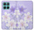 S2361 Fleurs blanches Violet Etui Coque Housse pour Motorola Moto G (2026), G Play (2026)