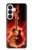 S0415 Graver guitare feu Etui Coque Housse pour Samsung Galaxy S26