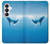 S0843 Baleine bleue Etui Coque Housse pour Samsung Galaxy S26