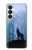 S0935 Loup Hurlant dans la forêt Etui Coque Housse pour Samsung Galaxy S26