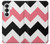 S1849 Rose Noir Chevron Zigzag Etui Coque Housse pour Samsung Galaxy S26