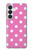 S2358 Rose à pois Etui Coque Housse pour Samsung Galaxy S26