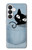 S2641 Noir Chat Poche Etui Coque Housse pour Samsung Galaxy S26
