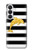 S2882 Noir et blanc rayé Dauphin d'or Etui Coque Housse pour Samsung Galaxy S26