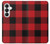 S2931 Rouge Buffle motif de vérification Etui Coque Housse pour Samsung Galaxy S26