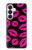 S2933 Bisous Rose Lips sur Noir Etui Coque Housse pour Samsung Galaxy S26