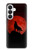 S2955 Loup Hurlant Rouge Lune Etui Coque Housse pour Samsung Galaxy S26