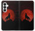 S2955 Loup Hurlant Rouge Lune Etui Coque Housse pour Samsung Galaxy S26