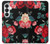 S3112 Motif floral Rose Noir Etui Coque Housse pour Samsung Galaxy S26