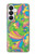 S3273 Fleur Ligne Motif Art Etui Coque Housse pour Samsung Galaxy S26
