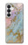 S3717 Imprimé graphique en marbre bleu pastel or rose Etui Coque Housse pour Samsung Galaxy S26