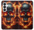 S3986 Crâne de feu Etui Coque Housse pour Samsung Galaxy S26