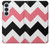 S1849 Rose Noir Chevron Zigzag Etui Coque Housse pour Samsung Galaxy S26 Plus