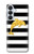 S2882 Noir et blanc rayé Dauphin d'or Etui Coque Housse pour Samsung Galaxy S26 Plus