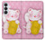 S3025 Rose Maneki Neko chat chanceux Etui Coque Housse pour Samsung Galaxy S26 Plus