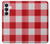 S3535 Rouge vichy Etui Coque Housse pour Samsung Galaxy S26 Plus