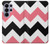 S1849 Rose Noir Chevron Zigzag Etui Coque Housse pour Samsung Galaxy S26 Ultra
