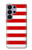 S2364 Rouge et blanc rayé Etui Coque Housse pour Samsung Galaxy S26 Ultra