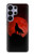 S2955 Loup Hurlant Rouge Lune Etui Coque Housse pour Samsung Galaxy S26 Ultra