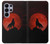 S2955 Loup Hurlant Rouge Lune Etui Coque Housse pour Samsung Galaxy S26 Ultra