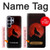 S2955 Loup Hurlant Rouge Lune Etui Coque Housse pour Samsung Galaxy S26 Ultra