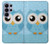 S3029 Bleu mignon Chouette Etui Coque Housse pour Samsung Galaxy S26 Ultra