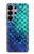 S3047 Vert Sirène écailles de poisson Etui Coque Housse pour Samsung Galaxy S26 Ultra