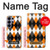 S3421 Noir Orange Blanc Argyle Plaid Etui Coque Housse pour Samsung Galaxy S26 Ultra