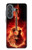 S0415 Graver guitare feu Etui Coque Housse pour Samsung Galaxy A37