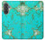 S2377 Turquoise Texture Motif imprimé Gemme Etui Coque Housse pour Samsung Galaxy A37