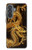 S2804 Dragon d'or imprimé chinois Etui Coque Housse pour Samsung Galaxy A37