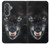 S2823 Noir Loup Bleu Yeux Visage Etui Coque Housse pour Samsung Galaxy A37