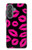 S2933 Bisous Rose Lips sur Noir Etui Coque Housse pour Samsung Galaxy A37