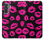S2933 Bisous Rose Lips sur Noir Etui Coque Housse pour Samsung Galaxy A37