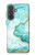 S3399 Vert Marbre Imprimer Graphique Etui Coque Housse pour Samsung Galaxy A37