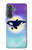 S3807 Killer Whale Orca Lune Pastel Fantaisie Etui Coque Housse pour Samsung Galaxy A37