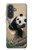 S2210 Peinture Art Panda Fluffy Etui Coque Housse pour Samsung Galaxy A57