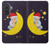 S2849 Mignon Lune Nuit Sleepy Chouette Etui Coque Housse pour Samsung Galaxy A57