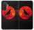 S3328 Corbeau Rouge Lune Etui Coque Housse pour Samsung Galaxy A57