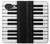 S3078 Noir et blanc Clavier de piano Etui Coque Housse pour Google Pixel 10a