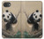 S2210 Peinture Art Panda Fluffy Etui Coque Housse pour iPhone 17e