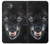 S2823 Noir Loup Bleu Yeux Visage Etui Coque Housse pour iPhone 17e