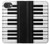 S3078 Noir et blanc Clavier de piano Etui Coque Housse pour iPhone 17e