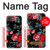 S3112 Motif floral Rose Noir Etui Coque Housse pour iPhone 17e