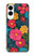 S4105 Motif Floral Coloré Etui Coque Housse pour Samsung Galaxy S25 Edge