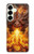S4090 Dragon de Feu Fantastique Etui Coque Housse pour Samsung Galaxy S25 Plus