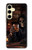 S4102 Art Taverne au Crâne Vintage Etui Coque Housse pour Samsung Galaxy S24 FE